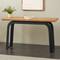 55" Black Metal Layered Arch Living Room Console Table with Brown Tabletop